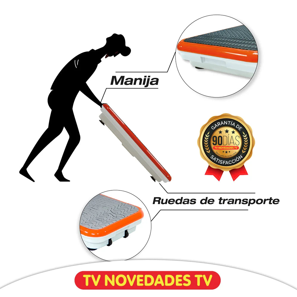 Power Fit Machine d'exercice à plaque vibrante Powerfit Elite, plaque d'alimentation, plaque vibrante corporelle pour drainage lymphatique, perte de poids par shaker corporel – télécommande, bandes de