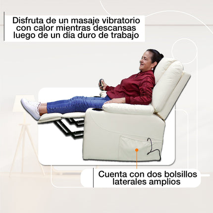 Sillón elevador reclinable y masajeador con calor Stand Up Royal