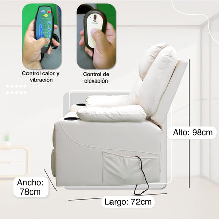 Sillón elevador reclinable y masajeador con calor Stand Up Royal