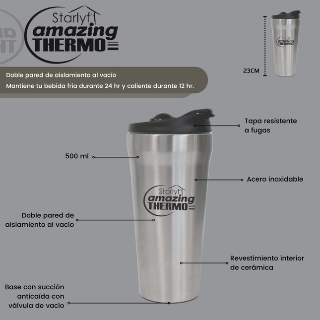 Vaso Termo para Bebidas Frías y Calientes - Starlyf Amazing Thermo  TVNOVEDADESTV