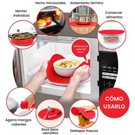 Individual portacalientes salvamanteles redondo de silicona - Heat Safe TV NOVEDADES TV