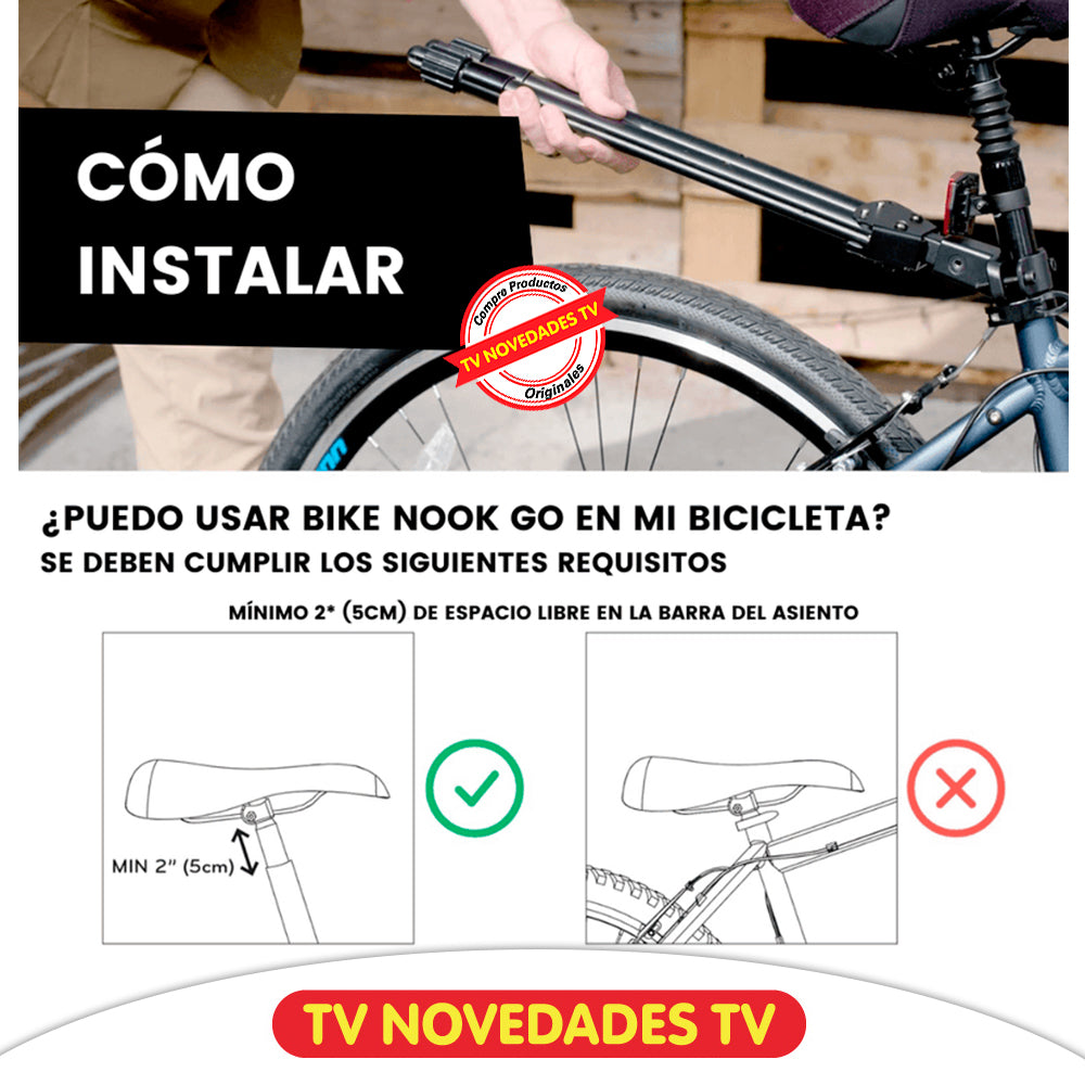 Soporte Vertical para Bicicletas Bike Nook Go + Rack