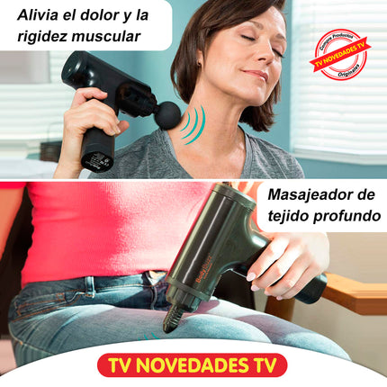 Pistola masajeador eléctrico portátil de tejido profundo Body Buzz Massager - TV NOVEDADES TV