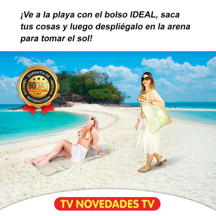 2 Bolsos esterilla de playa con almohada, impermeable y plegable