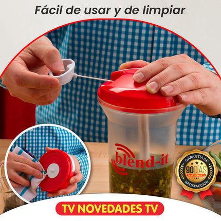 Picador y batidor de alimentos manual sin electricidad Chop It Blend It