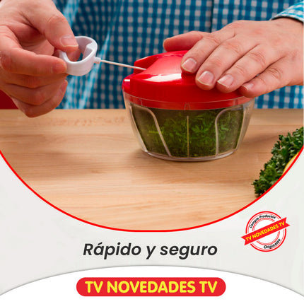 Picador y batidor de alimentos manual sin electricidad Chop It Blend It