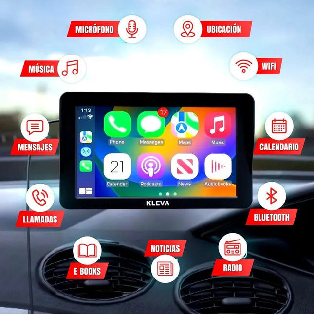 Pantalla inteligente para auto Kleva Smart Play conecta tu celular