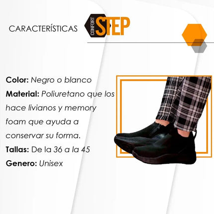 Zapatos ergonómicos cómodo, unisex, antirresbalante, transpirable, con cremallera Confort Step - TV NOVEDADES TV