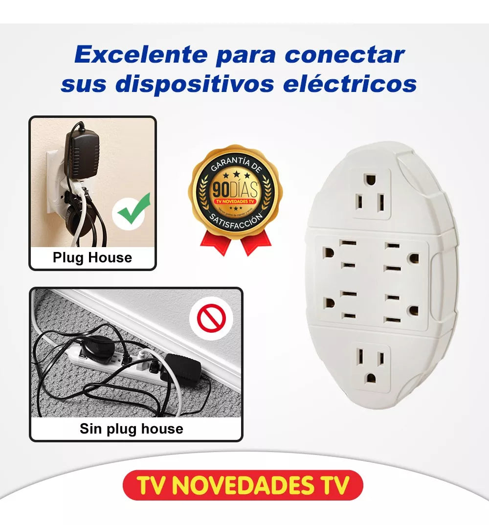 Regleta Eléctrica De 6 Tomas Original Plug House