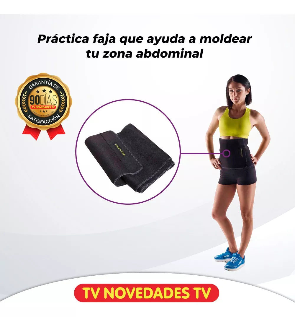 Faja Reductora Cintura Abdomen Original Golds Gym 10 Waist