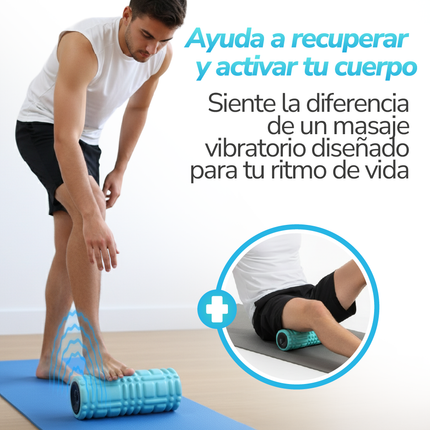 Rodillo masajeador vibratorio recargable de recuperación muscular profunda - Ez Silver Roller C | TV NOVEDADES TV