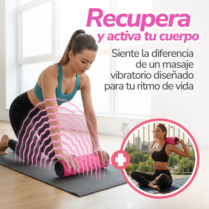 Rodillo masajeador vibratorio recargable de recuperación muscular profunda - EZ Silver Roller V | TV NOVEDADES TV