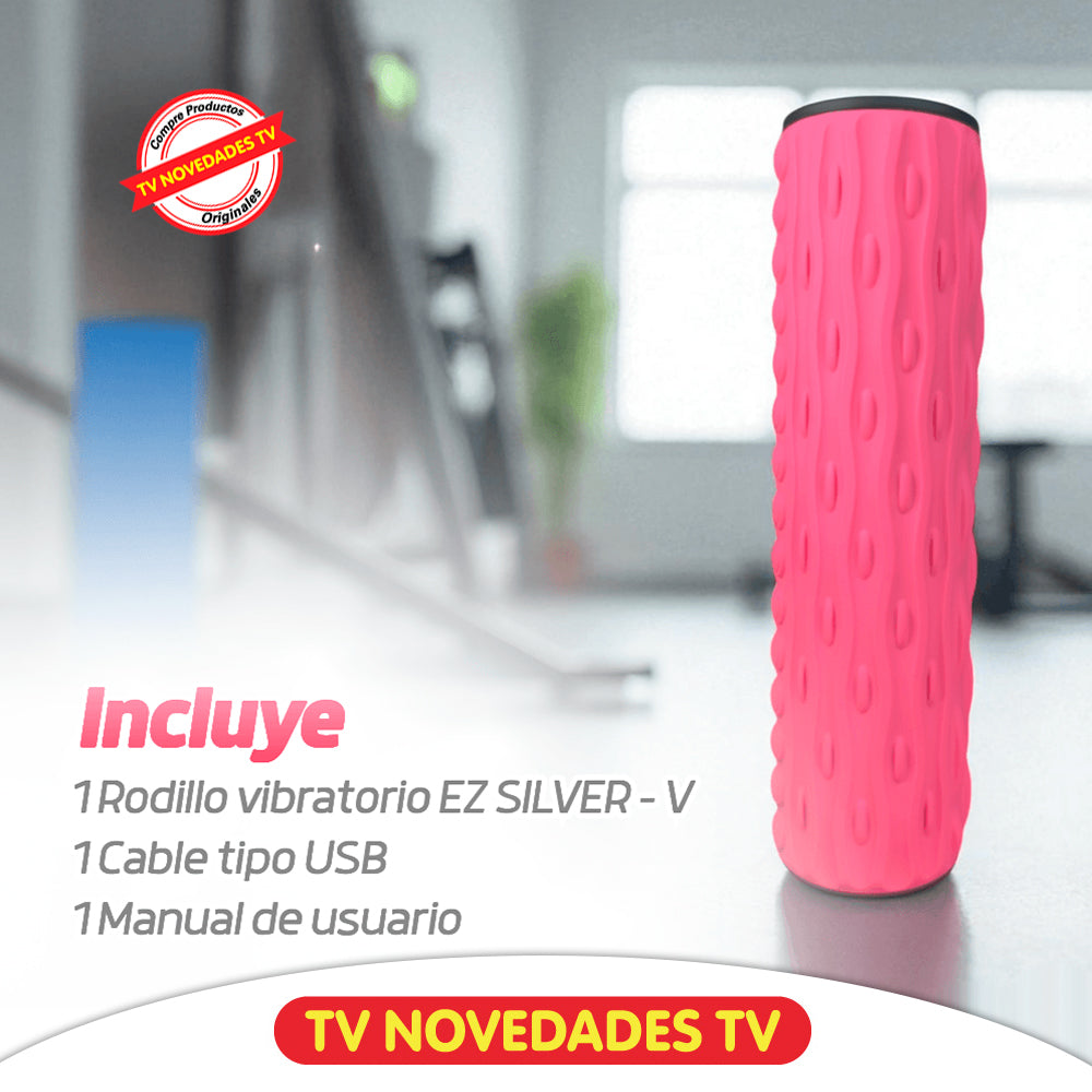 Rodillo Masajeador Inalámbrico con Vibración Ez Silver Roller V