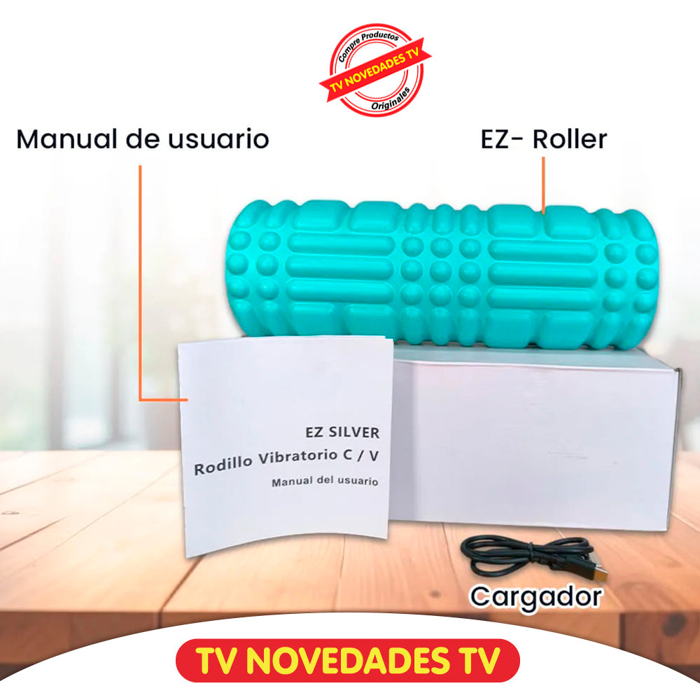 Rodillo Masajeador Inalámbrico con Vibración Ez Silver Roller C