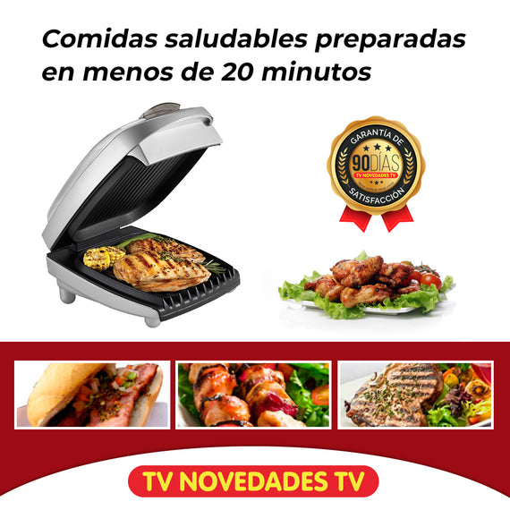 Parrillera eléctrica, cocina con hasta <b>42% menos grasa</b> con la George Foreman Grill