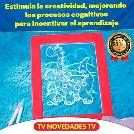 Pizarra y tablero mágico didáctico infantil con luces led Magic Pad