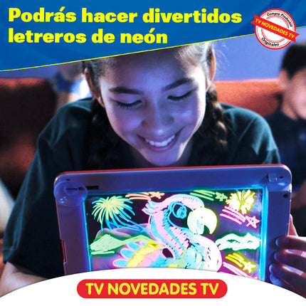 Pizarra y tablero mágico didáctico infantil con luces led Magic Pad
