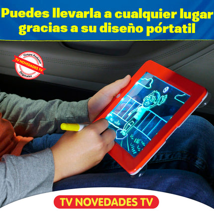 Pizarra y tablero mágico didáctico infantil con luces led Magic Pad