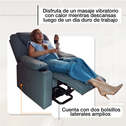 Sillón elevador reclinable y masajeador con calor Stand Up Royal