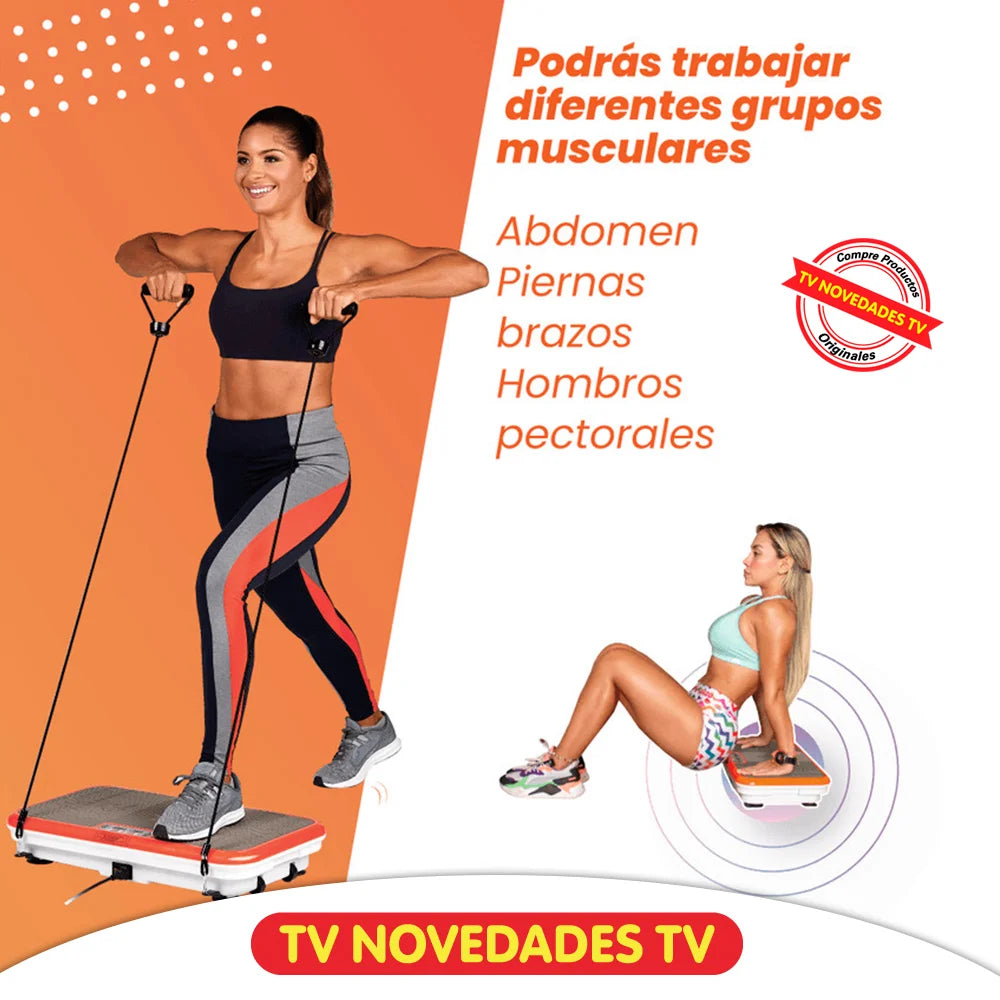 Plataforma vibratoria POWER FIT ELITE DELUXE + Bandas Elásticas EZ Cise