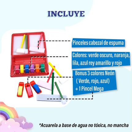 Juego de pinturas de colores lavable Rainbow Art - TV NOVEDADES TV