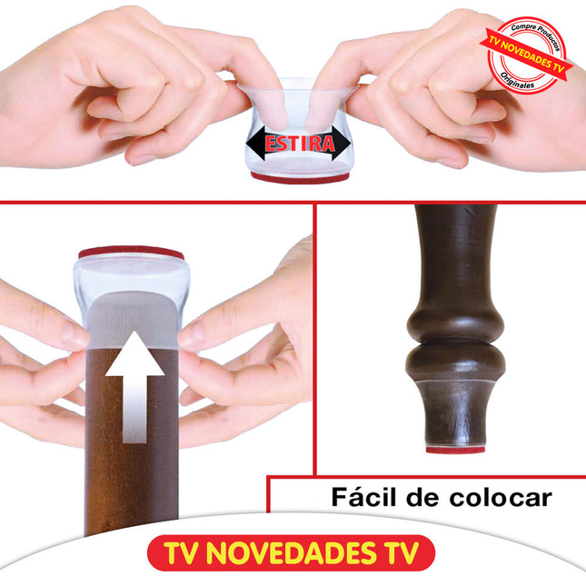 Protectores para patas de sillas y muebles Ruby Sliders 8 unidades