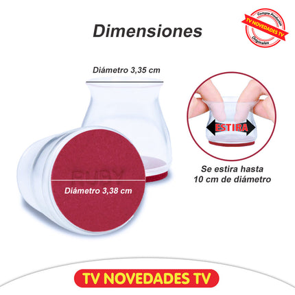 Protectores para patas de sillas y muebles Ruby Sliders 8 unidades