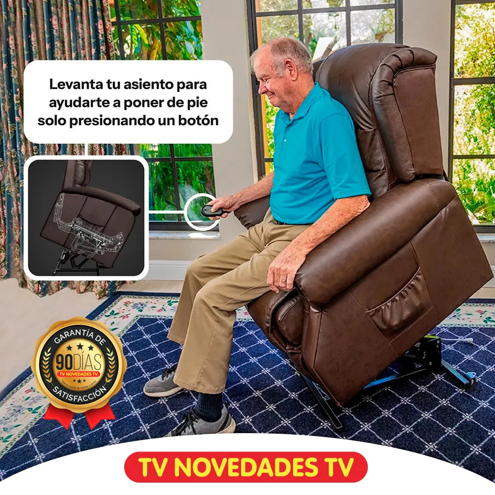 Sillón elevador, reclinable y masajeador con calor para adultos mayores – Stand Up Seat.