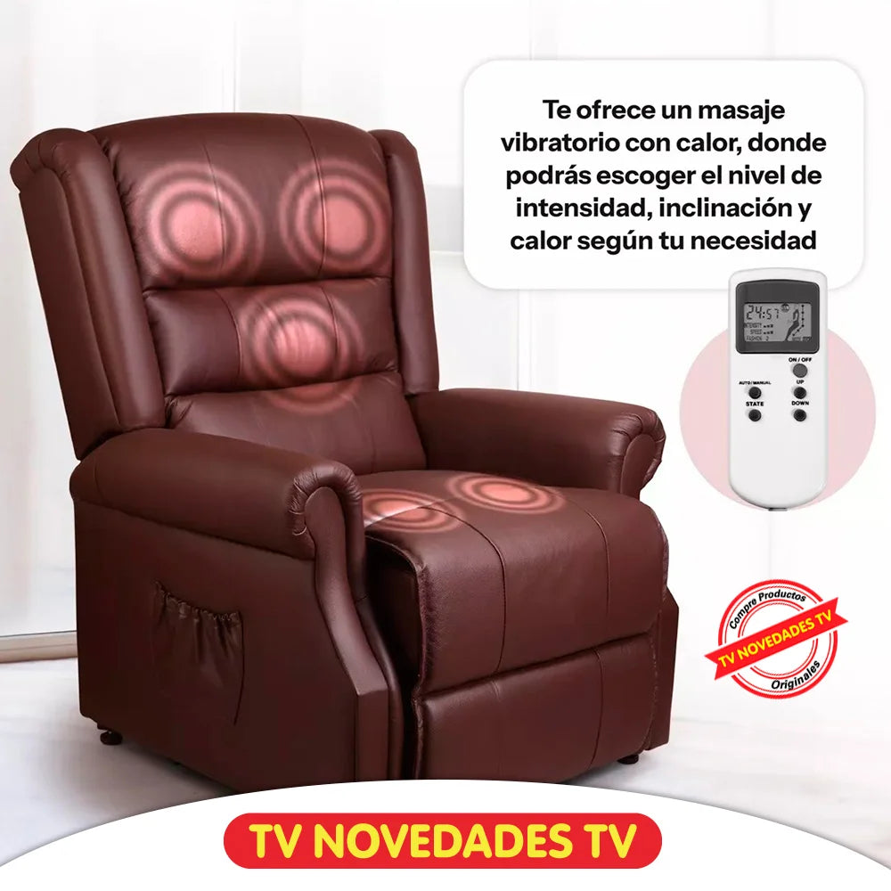 Sillón elevador, reclinable y masajeador con calor para adultos mayores – Stand Up Seat.