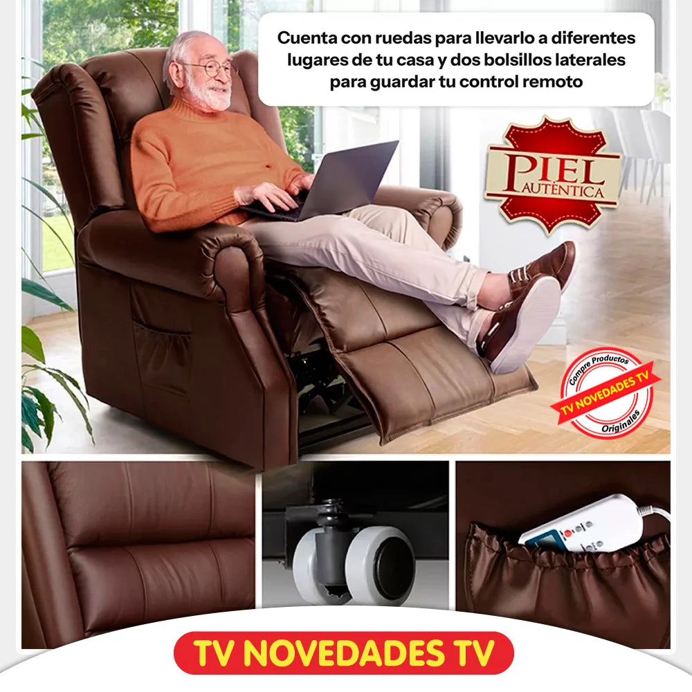 Sillón elevador, reclinable y masajeador con calor para adultos mayores – Stand Up Seat.