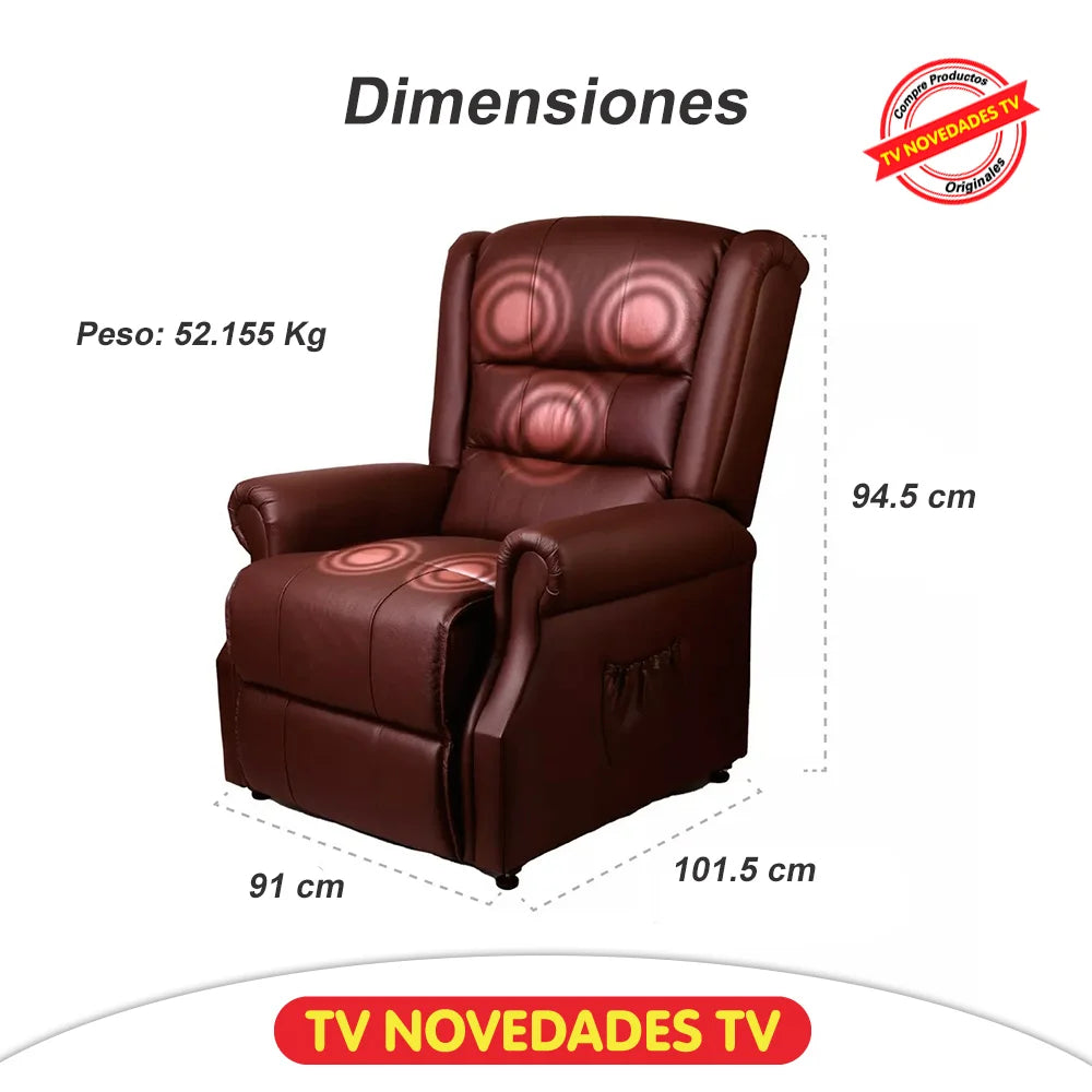 Sillón elevador, reclinable y masajeador con calor para adultos mayores – Stand Up Seat.