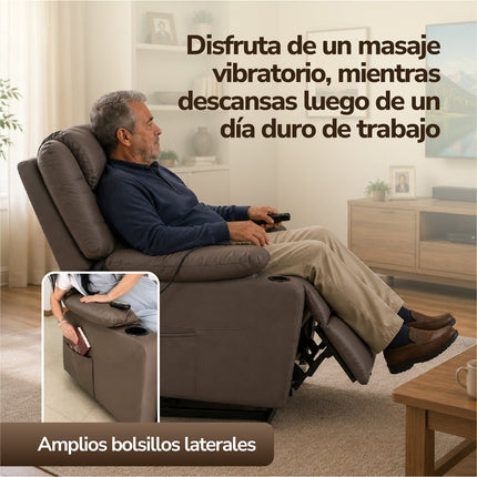 Sillón elevador reclinable y masajeador con calor Stand Up Royal