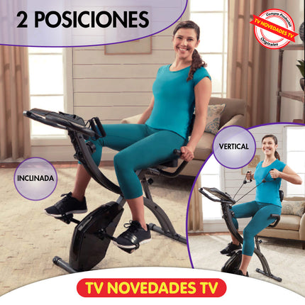 Bicicleta estática con bandas de resistencia Slim Cycle