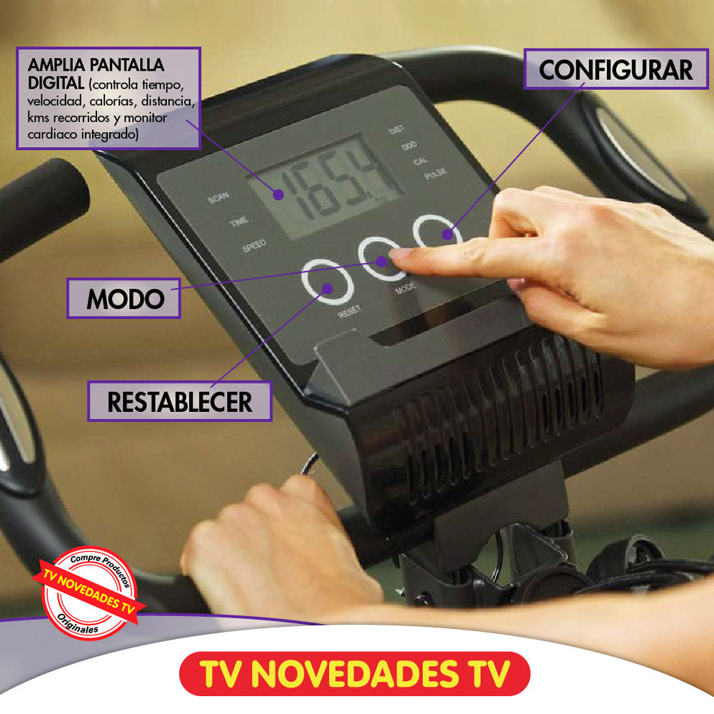 Bicicleta estática con bandas de resistencia Slim Cycle