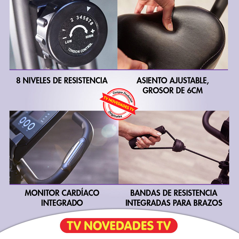Bicicleta estática con bandas de resistencia Slim Cycle