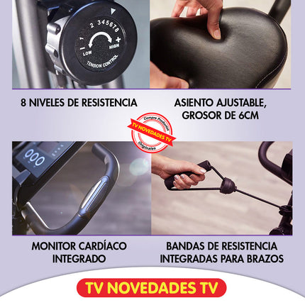 Bicicleta estática con bandas de resistencia Slim Cycle