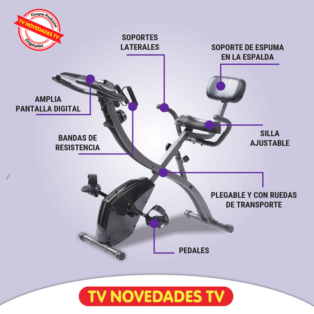 Bicicleta estática con bandas de resistencia Slim Cycle