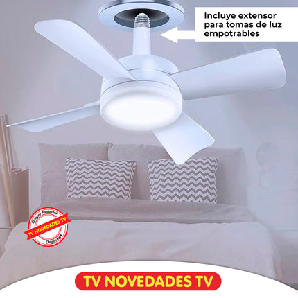 Ventilador y lámpara LED Socket Fanlight con control remoto.