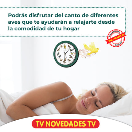 Reloj de pared con 12 cantos de aves reales Starlyf Birdsong