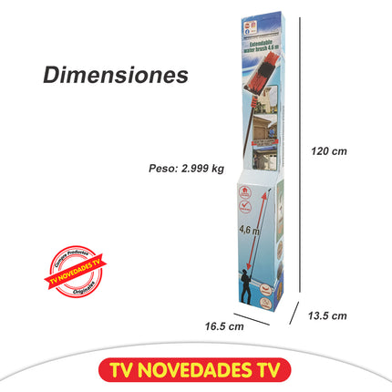 Escoba y cepillo limpiador telescópico de 4.6 mts Telescopic Hidrocleaner - TV NOVEDADES TV
