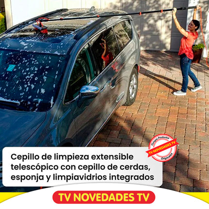 Escoba y cepillo limpiador telescópico de 4.6 mts Telescopic Hidrocleaner - TV NOVEDADES TV