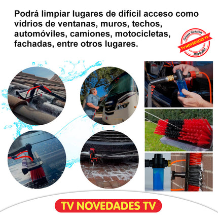 Escoba y cepillo limpiador telescópico de 4.6 mts Telescopic Hidrocleaner - TV NOVEDADES TV