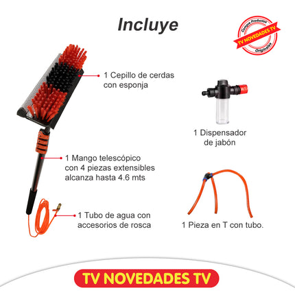 Escoba y cepillo limpiador telescópico de 4.6 mts Telescopic Hidrocleaner - TV NOVEDADES TV