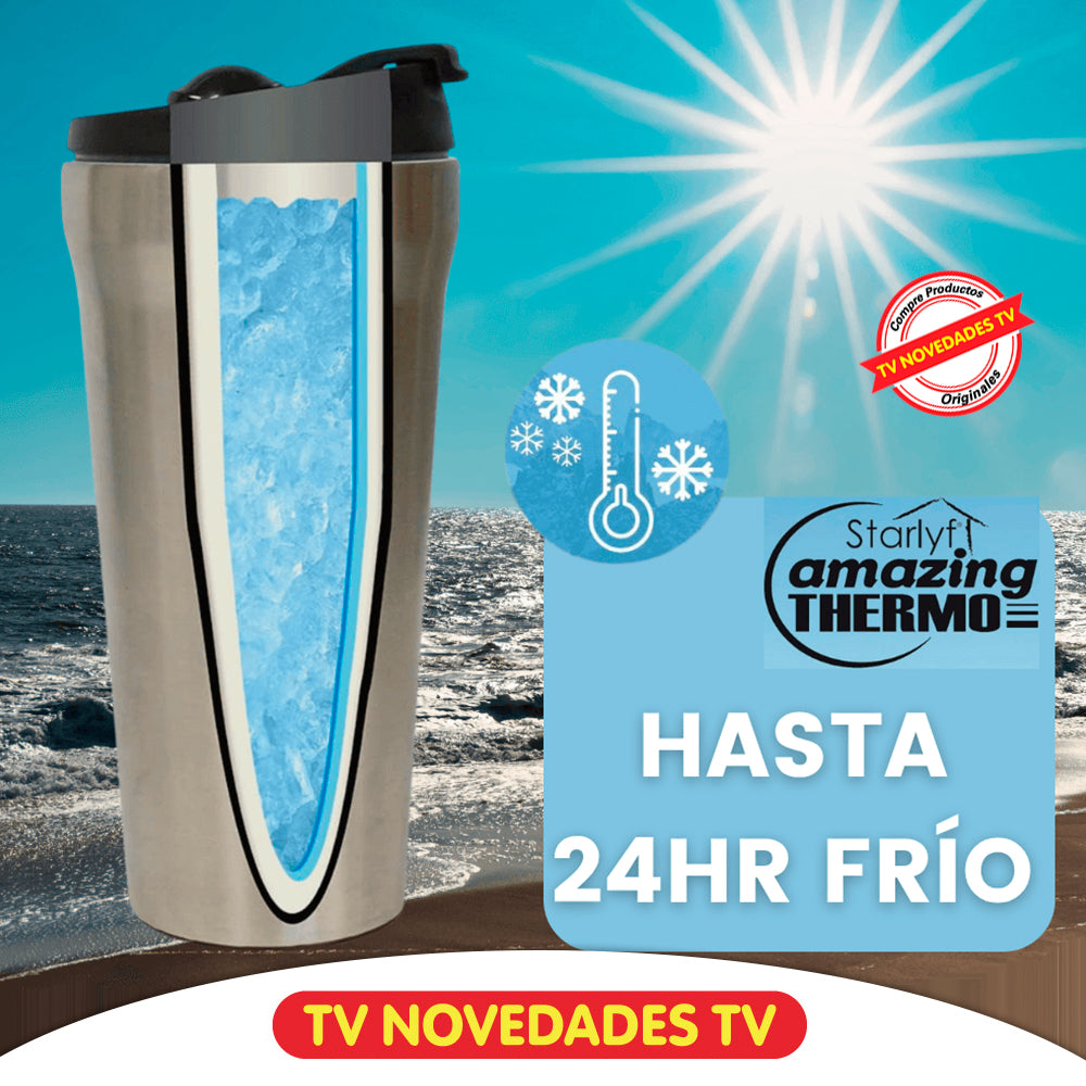 Vaso termo para bebidas frías y calientes con base de succión anticaídas Amazing Thermo