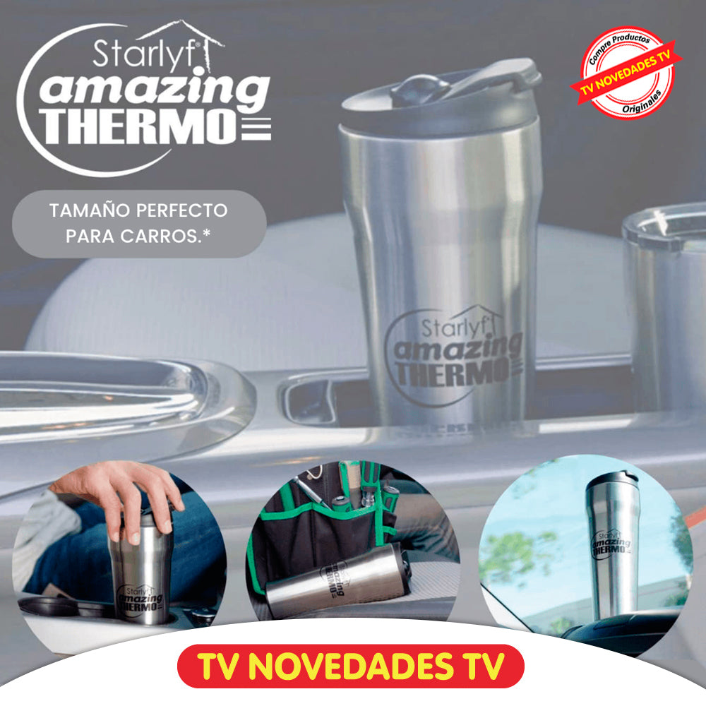 Vaso termo para bebidas frías y calientes con base de succión anticaídas Amazing Thermo