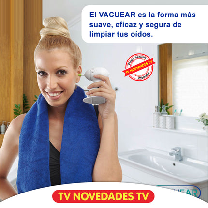 Limpiador de oídos portátil, seguro e inalámbrico Vacu Ear - TV NOVEDADES TV