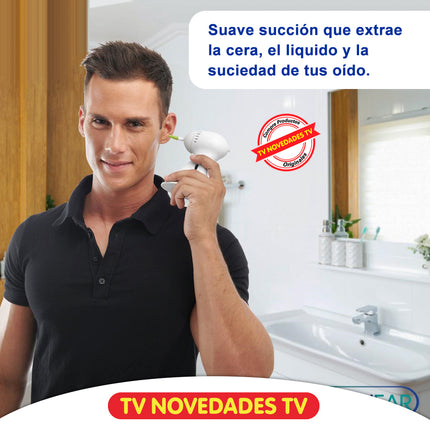 Limpiador de oídos portátil, seguro e inalámbrico Vacu Ear - TV NOVEDADES TV