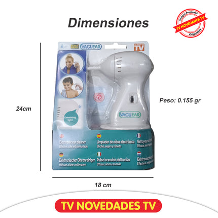 Limpiador de oídos portátil, seguro e inalámbrico Vacu Ear - TV NOVEDADES TV