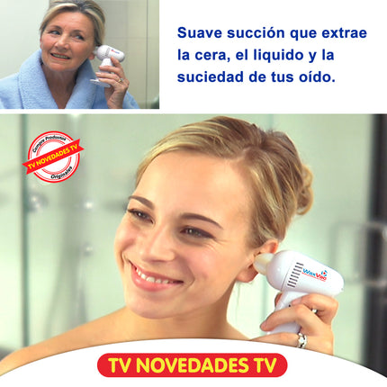 Limpiador de oídos portátil, seguro e inalámbrico Wax Vac