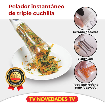 Pelador de verduras 3 en 1 con recipiente integrado Xpert Peel